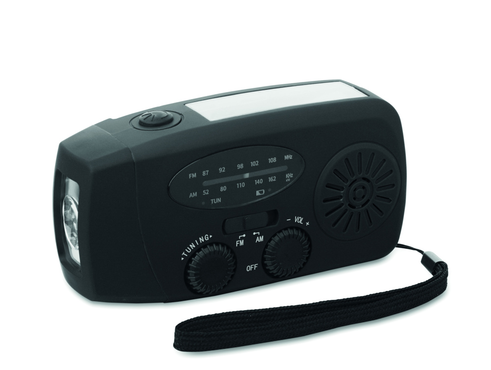 Logotrade dāvanas foto: Pārnēsājams radio SOS ar LED lukturīti