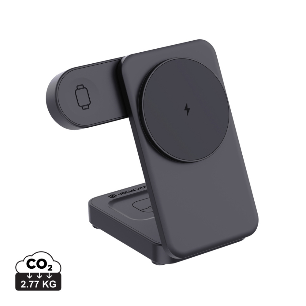 Logotrade logo dāvanas foto: Urban Vitamin Arcadia RCS plastmasas 15W 3in1 magnētiskais lādētājs