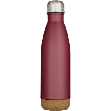 Logotrade korporatīvās dāvanas foto: Cove 500 ml dubultsienu vakuuma izolēta nerūsējošā tērauda ūdens pudele ar korķa detaļām