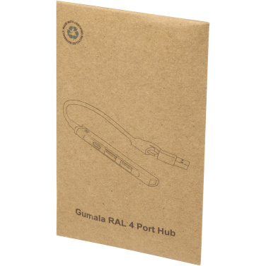 Logotrade Ideja dāvanas foto: Alkaid 4 portu pārstrādāta alumīnija USB-A un C tipa centrmezgls ar divām ieejām