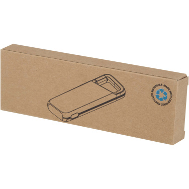 Logotrade logo dāvanas foto: Alkes 5000 mAh 12W ūdensizturīgs pārnēsājamais akumulators no pārstrādātas plastmasas ar karabīni