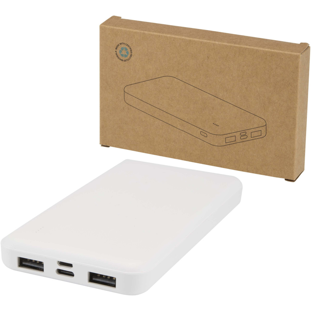Logotrade Ideja dāvanas foto: Intan 10.000 mAh 10W pārstrādājamas plastmasas pārnēsājamais akumulators