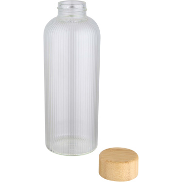 Logotrade Ideja dāvanas foto: Mirage 650 ml viensienu borsilikāta stikla pudele ar bambusa vāku