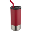 Grayson 480 ml RCS pārstrādāta termokrūze ar salmiņu, Sarkans