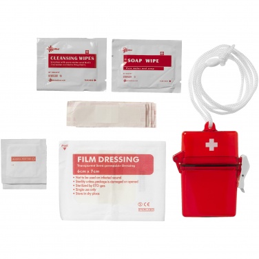 Лого трейд pекламные cувениры фото: Аптечка для оказания первой помощи Haste из 10 предметов, красный