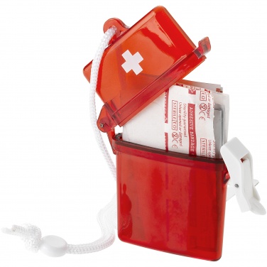 Лого трейд бизнес-подарки фото: Аптечка для оказания первой помощи Haste из 10 предметов, красный