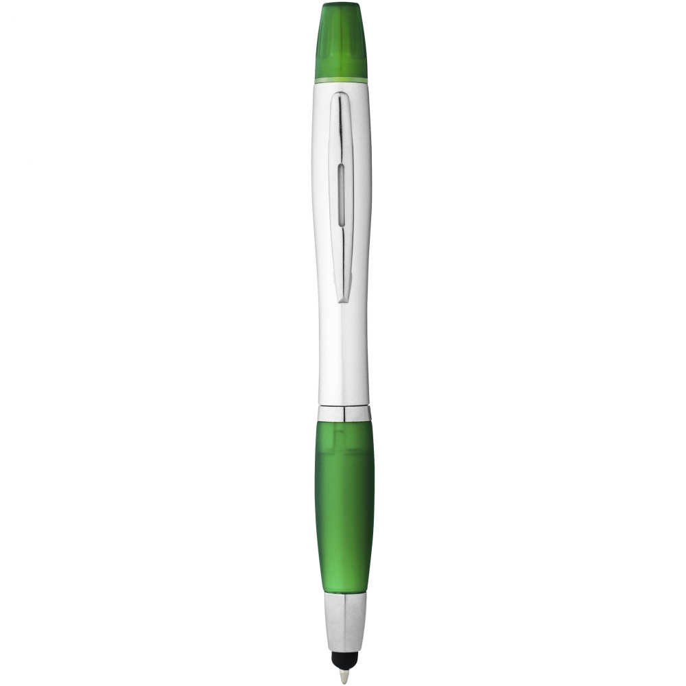 Логотрейд pекламные продукты картинка: Шариковая ручка-стилус с маркером Nash, зеленый