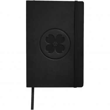 Лого трейд бизнес-подарки фото: Классический блокнот с мягкой обложкой, черный