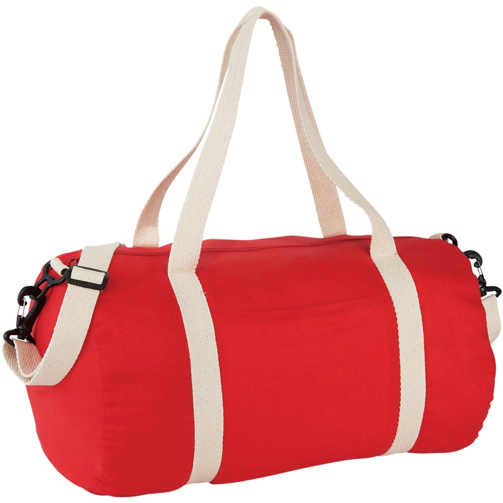 Логотрейд pекламные продукты картинка: Хлопковая сумка Barrel Duffel, красный