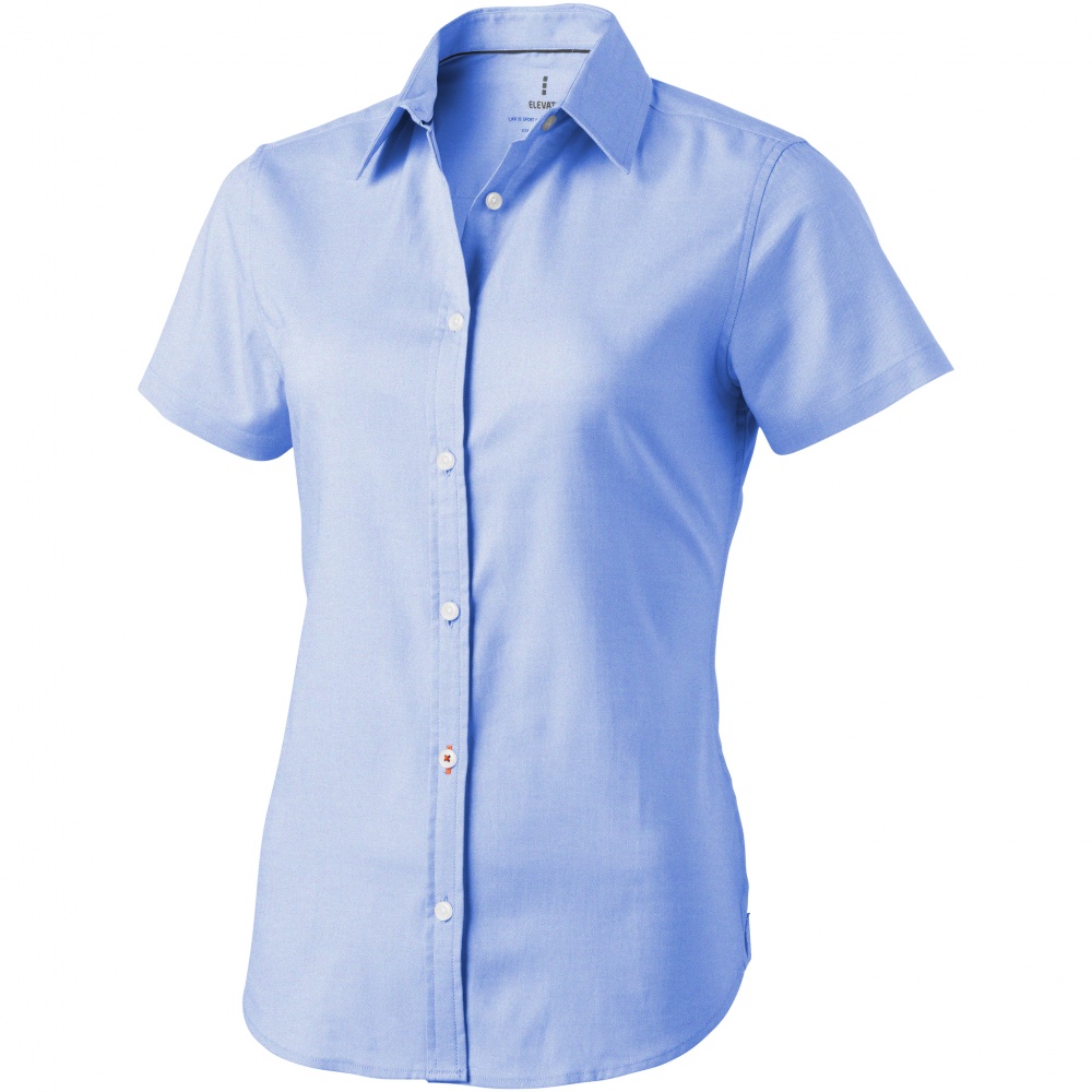 Лого трейд бизнес-подарки фото: Женская рубашка с короткими рукавами Manitoba, голубой
