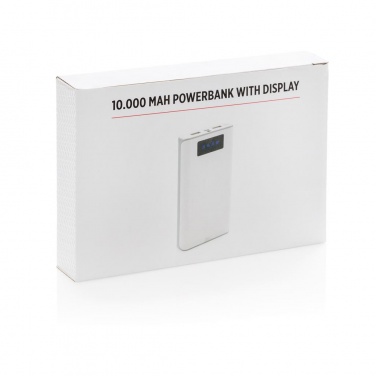 Логотрейд бизнес-подарки картинка: Reklaamtoode: 10.000 mAh powerbank with display, white