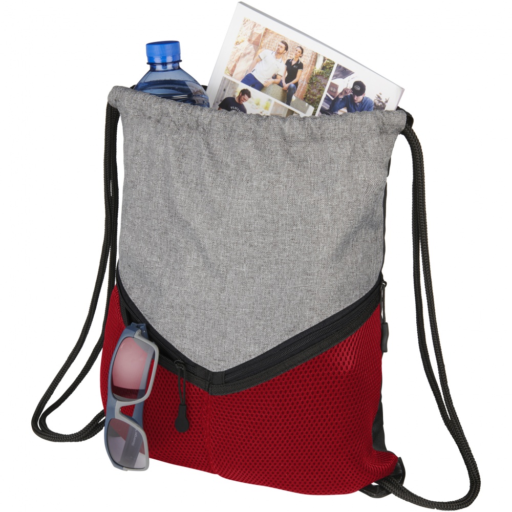 Логотрейд pекламные подарки картинка: Voyager drawstring backpack, красный