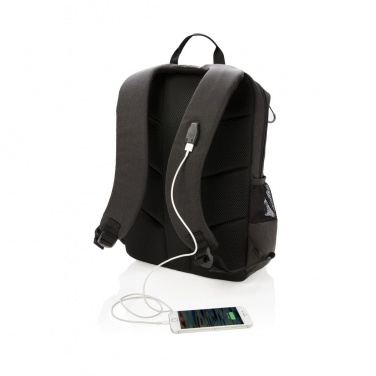 Лого трейд бизнес-подарки фото: Рюкзак для ноутбука Lima 15" с RFID защитой и разъемом USB, чёрный