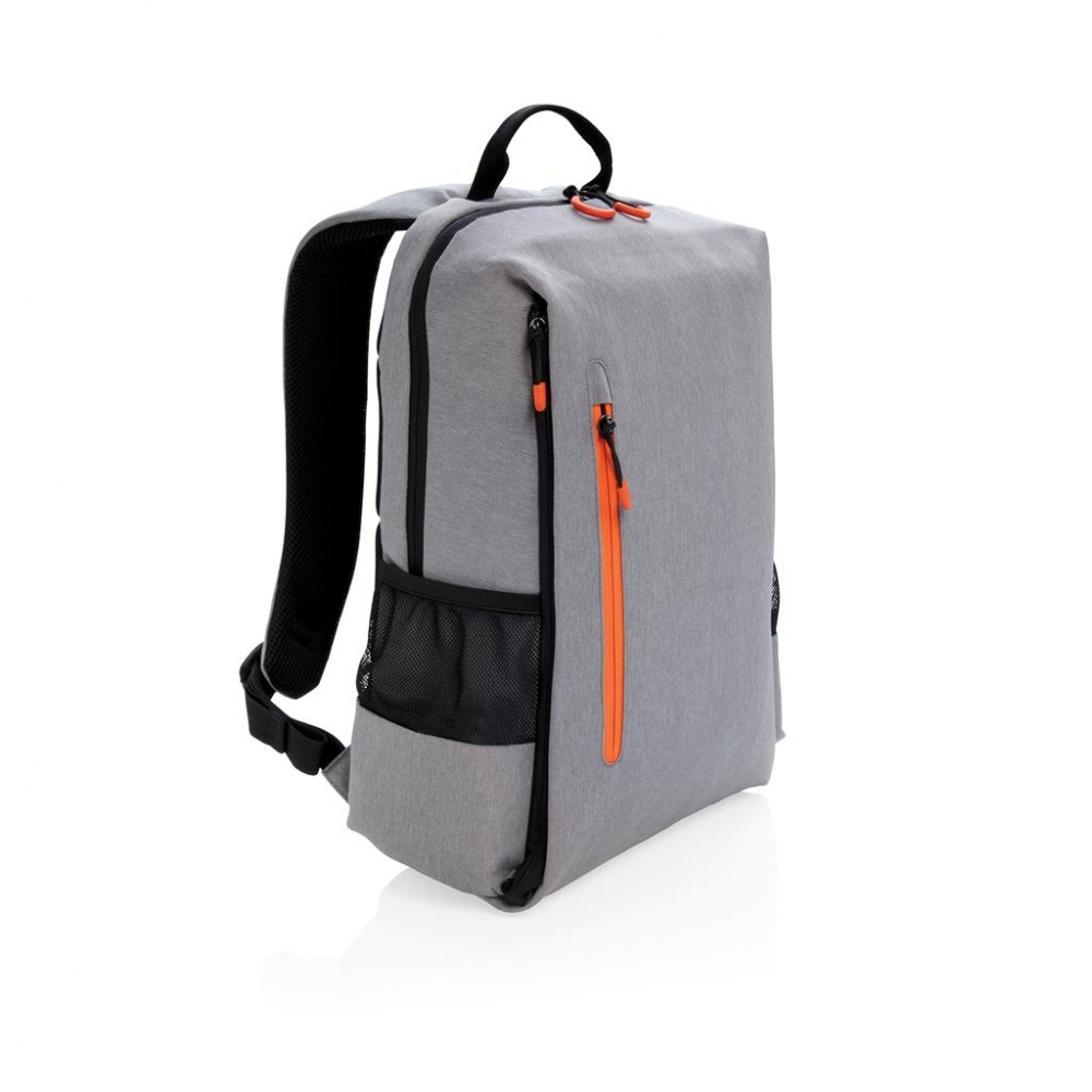 Логотрейд pекламные подарки картинка: Рюкзак для ноутбука Lima 15" с RFID защитой и разъемом USB, серый