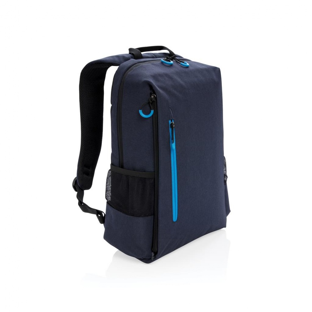 Логотрейд pекламные подарки картинка: Рюкзак для ноутбука Lima 15" с RFID защитой и разъемом USB, синий