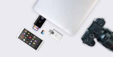 Лого трейд pекламные продукты фото: Читатель карт MicroSD и SD Silicon Power Combo 3.1, белый