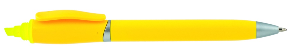 Лого трейд pекламные продукты фото: Пластмассовая ручка с маркером 2-в-1 GUARDA, жёлтый