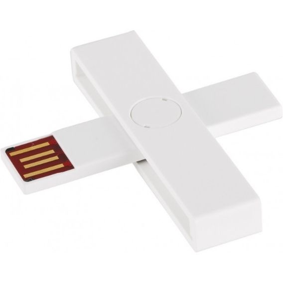 Логотрейд pекламные подарки картинка: ID ID-kaardi lugeja, USB, blisterpakendis, valge