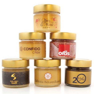 Логотрейд pекламные продукты картинка: Mёд в деревянной подарочной коробке 200 г с логотипом