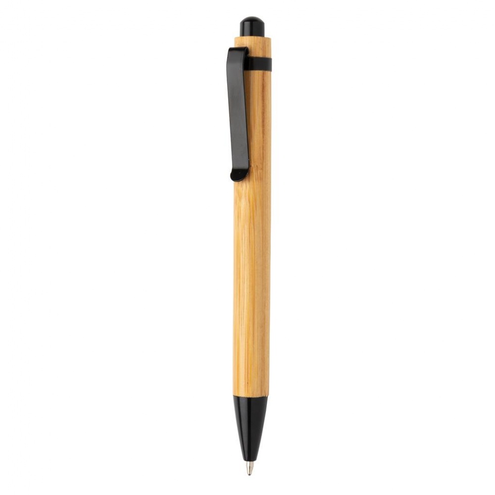Лого трейд pекламные cувениры фото: Бамбуковая ручка, чёрная