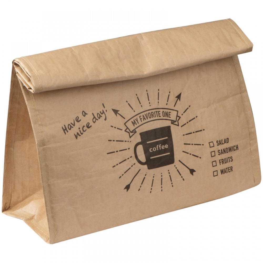 Лого трейд бизнес-подарки фото: Ретро сумка-холодильник, бежевый