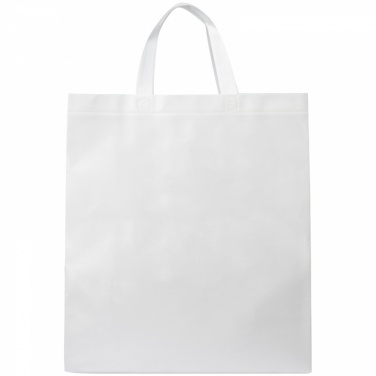 Логотрейд pекламные подарки картинка: Ламинированная нетканая сумка - большая, белый