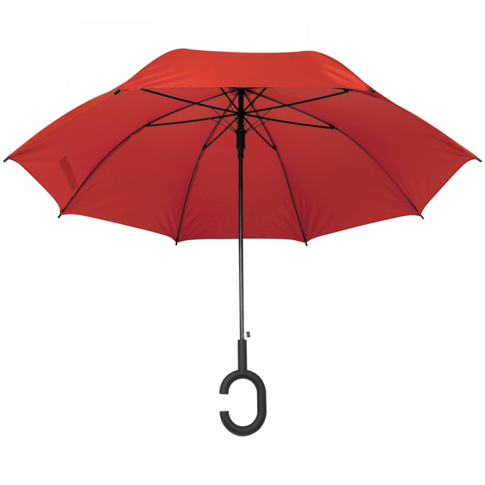 Логотрейд pекламные подарки картинка: Автоматический зонт, красный