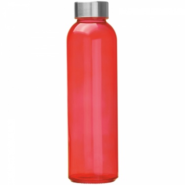 Логотрейд pекламные подарки картинка: Cтеклянная бутылка 500 мл, красный