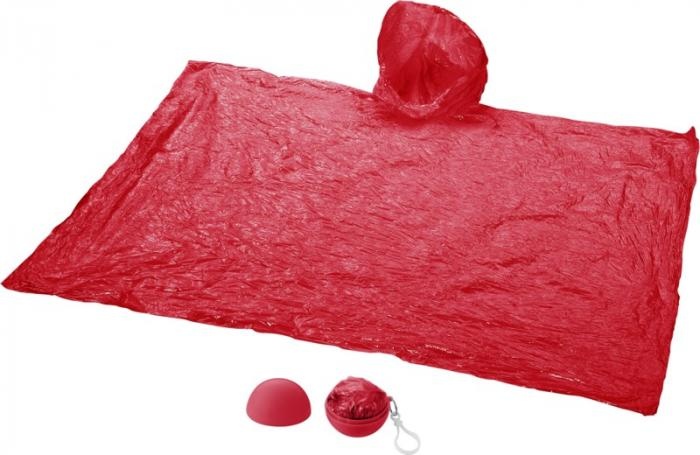 Логотрейд pекламные продукты картинка: Дождевик Xina в коробке-шарике с брелоком, красный
