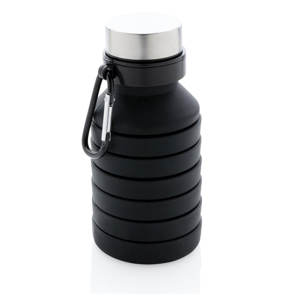 Логотрейд бизнес-подарки картинка: Lekkekindel ja purunematu silikoonist joogipudel, must