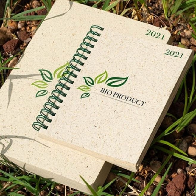 Лого трейд pекламные продукты фото: Блокнот Erba из травы, бежевый