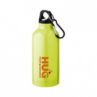 Лого трейд бизнес-подарки фото: Бутылка для питья с карабином, неоново-желтый