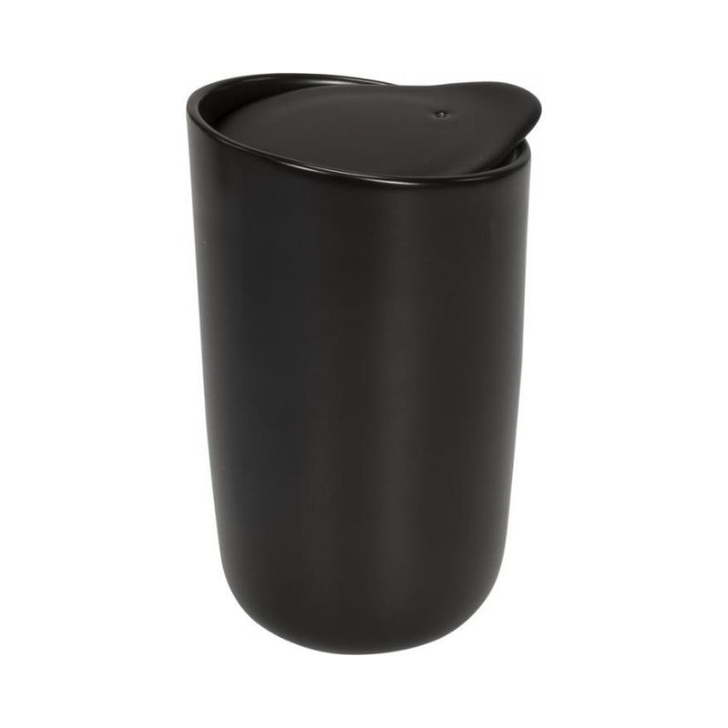 Лого трейд pекламные подарки фото: Керамический стакан Mysa с двойными стенками объемом 410 мл, черный