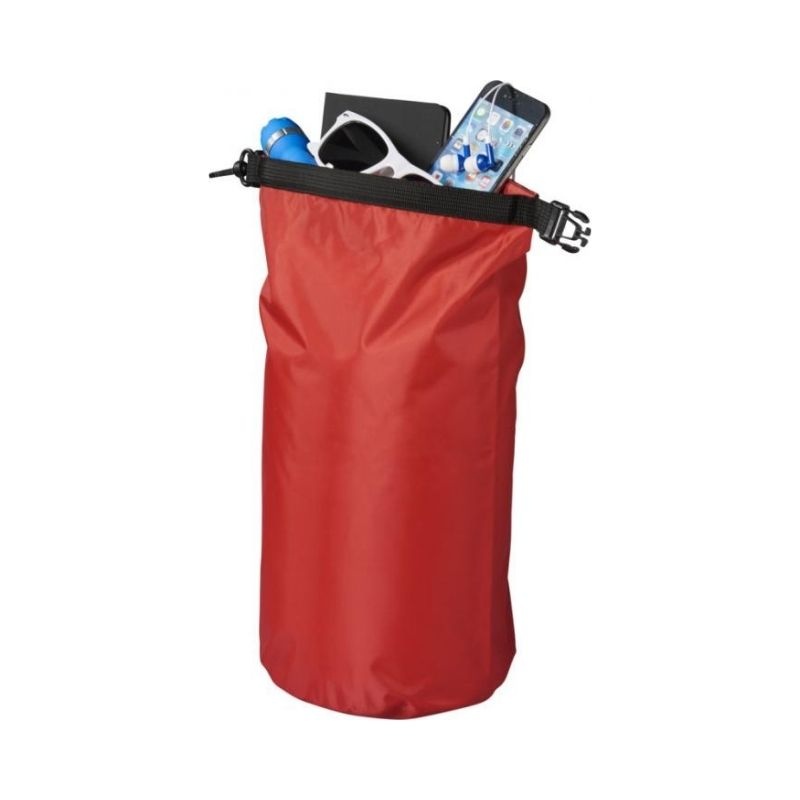 Логотрейд pекламные подарки картинка: Походный 10-литровый водонепроницаемый мешок, красный