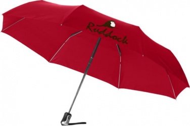 Логотрейд pекламные подарки картинка: Зонт Alex трехсекционный автоматический 21,5", красный