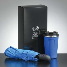 Подарочный набор: термокружка и автоматический зонт, светло-синий