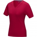 Kawartha short sleeve women's organic V-neck t-shirt, Красный