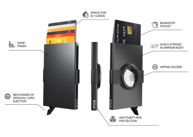 Логотрейд pекламные подарки картинка: Футляр для кредитных карт RFID с держателем для AirTag 2163108