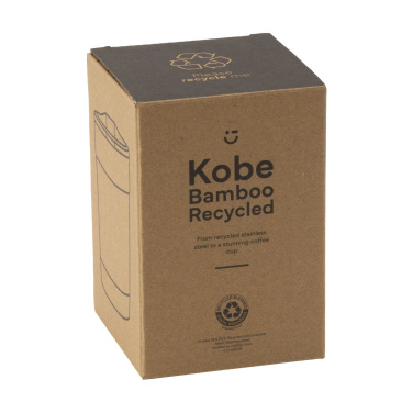 Логотрейд pекламные продукты картинка: Чашка для кофе Kobe Bamboo RCS из переработанной стали объемом 350 мл