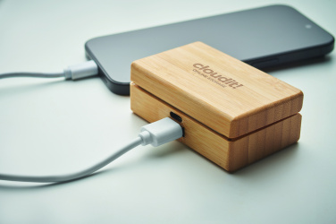 Логотрейд pекламные подарки картинка: TWS earbuds in bamboo case