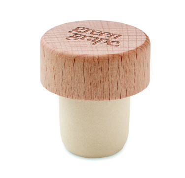 Логотрейд pекламные продукты картинка: Beech wood bottle stopper