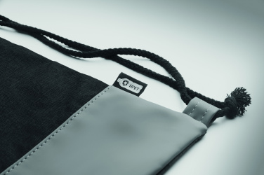 Логотрейд pекламные подарки картинка: RPET PU drawstring bag 2 tone