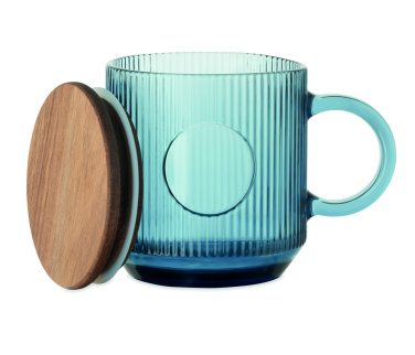 Логотрейд pекламные продукты картинка: Ribbed glass mug 300ml