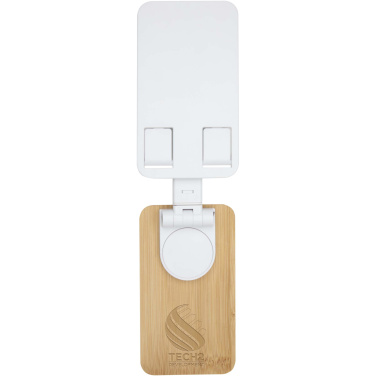 Логотрейд pекламные подарки картинка: Alfirk складная настольная подставка для телефона из переработанного пластика с бамбуковыми деталями