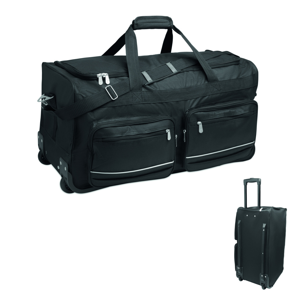 Лого трейд pекламные подарки фото: Duffle bag trolley 600D RPET