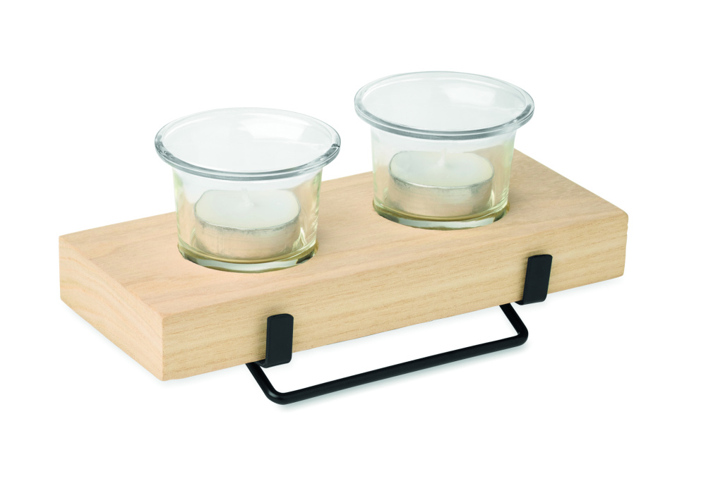 Лого трейд pекламные подарки фото: Tea light holder set with stand