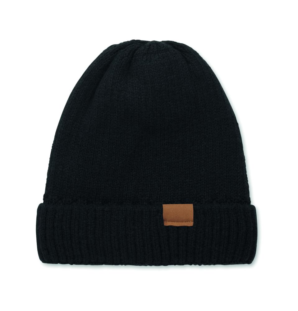 Лого трейд бизнес-подарки фото: Knitted beanie with cuff