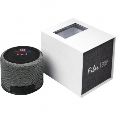 Logotrade reklamprodukter bild: Fiber 3 W Bluetooth® -högtalare med trådlös laddning