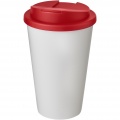 Americano® 350 ml mugg med spillsäkert lock, Vit/röd