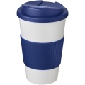 Americano® 350 ml mugg med grepp och spillsäkert lock, Vit/blå